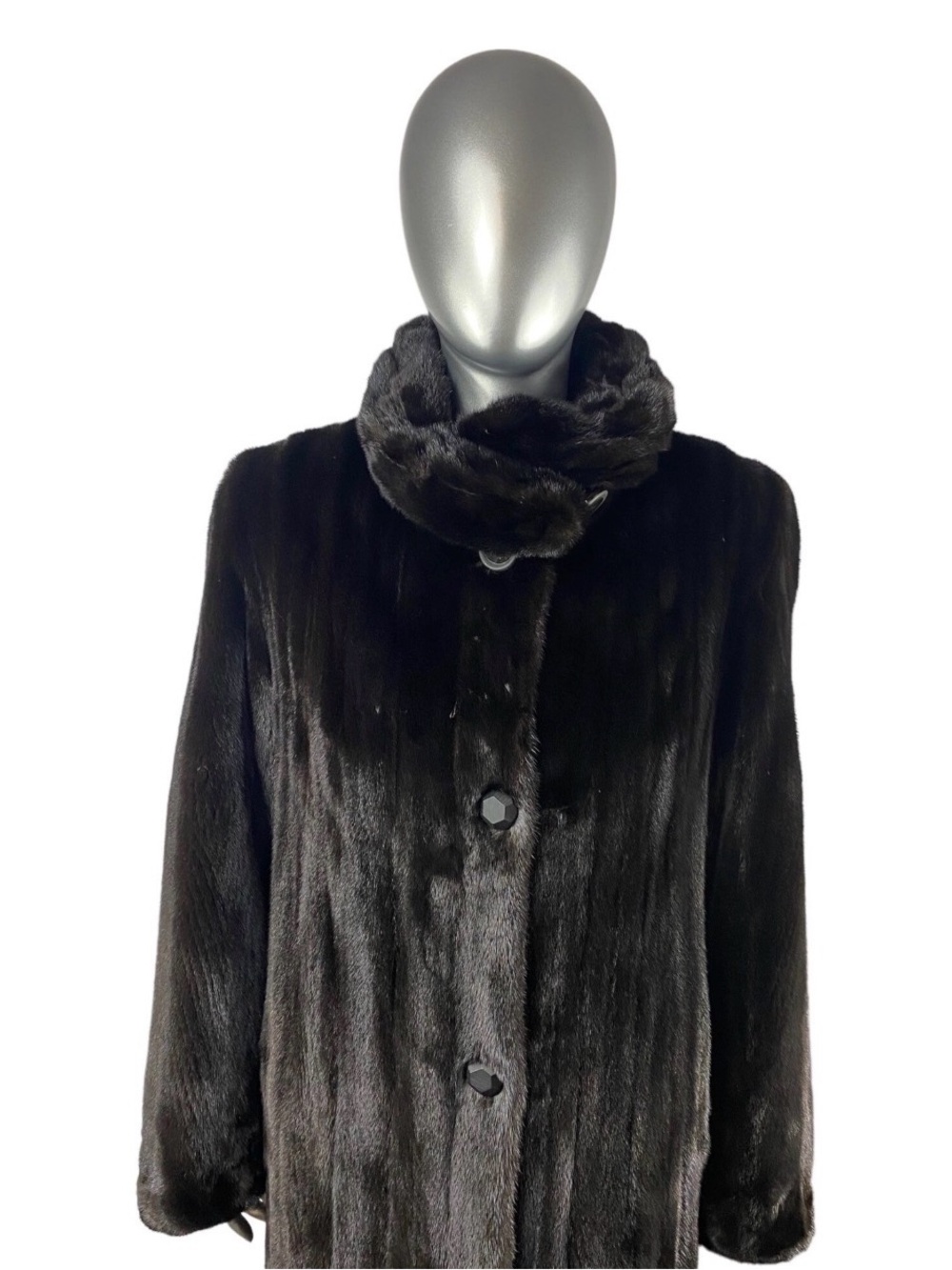 Ranch Mink Coat, Female USA pelts, ZANDRA RHODES Designer, Size M, Cert Vintage